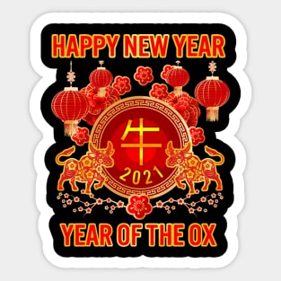 2021 Year Of The Ox HapChinese New Year Ox Zodiac Sticker